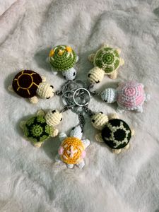Crochet Handmade Amigurumi Turtles Keychain