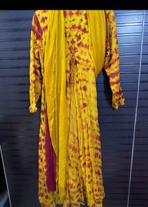 3 peice  Kurta Set with Embellished Jacket
