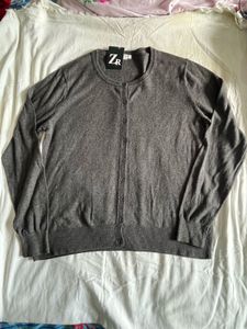 ZR Grey Button-Down Cardigan