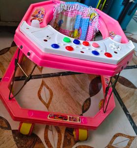 Pink Baby Walker with Toys