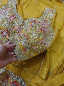 New Yellow choli with Palazzo and shrug