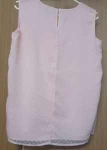 Elegant Pink Sleeveless Pleated Top