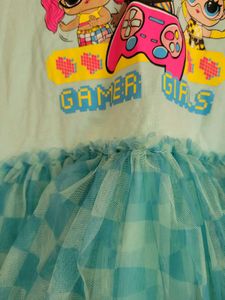 Cute Girls' Graphic Tulle Dress