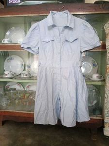Light Blue Button-Up Dress