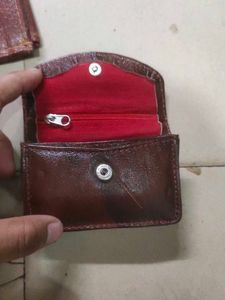 Brown Leather Coin Pouch Wallet