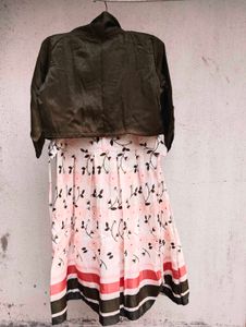Elegant Floral Dress with Jacket for kids Girls
