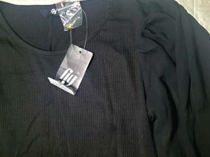 Fig Brand New Black Ribbed Midi Dress