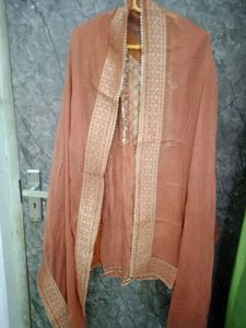 Elegant Orange Kurta Set with Dupatta