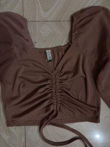 Stylish peach nude Ruched Top 💕