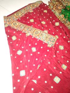 Elegant Red &amp; Green Lehenga Choli Set