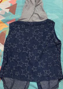 Hooded Denim Vest