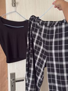Chic Black &amp; White Plaid Co-ord Set