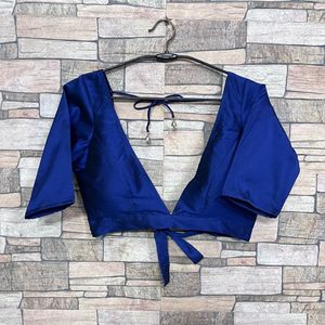 Royal Blue Silk Blouse