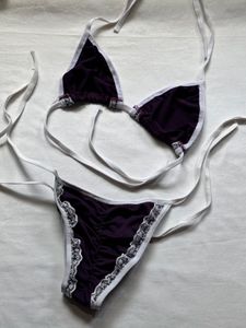 Purple Lace Bikini Set