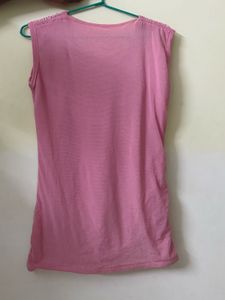 Pink &amp; White Lace Top