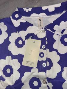 Brand new Purple Floral Button-Up Long Sleeve Top