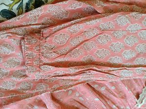 Beautiful Pink Floral Coord Set with Lace border