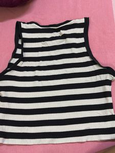 Striped Ribbed Crop Tank Top