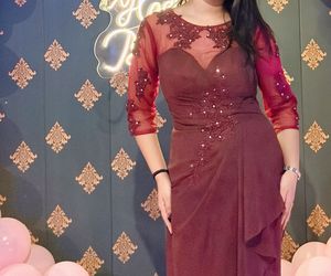 Elegant Burgundy Evening Gown