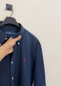Ralph Lauren Navy Striped Button-Down Shirt