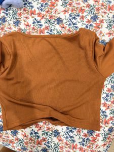 Ribbed Square Neck Long Sleeve Top