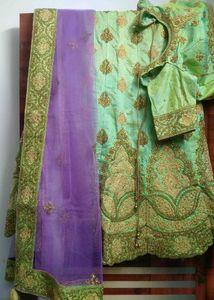 Stunning Mint Green Embroidered Lehenga Choli