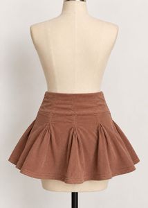 Pleated Corduroy Mini Skirt