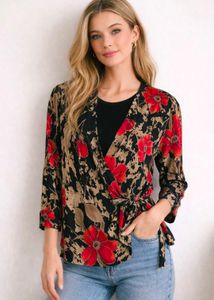 plus size Floral Wrap Top