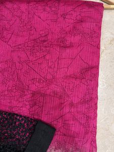 Stunning Pink &amp; Black Saree with blouse