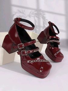 y2k Mary Janes cherry red