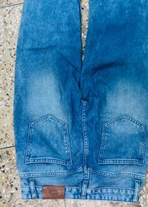 Blue Distressed Flare Jeans