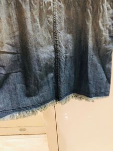 Classic Denim Frayed Hem Dress