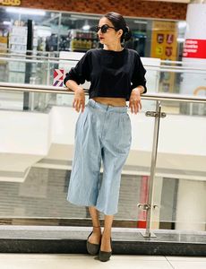 Girls Black Crop Top