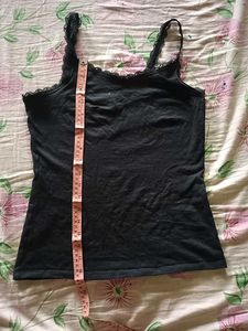 Black Lace Trim Cami Tank Top