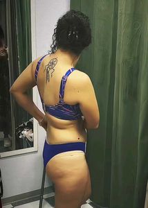 Blue &amp; Purple Patterned Bikini Top