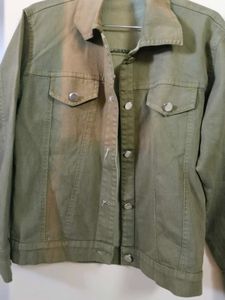 Olive Green Denim Jacket