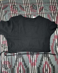 Black wrap Crop Top
