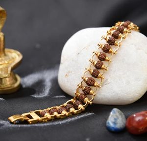 New Gold Plated Modern Rudraksha Bracelet