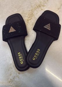Guess Embellished Black Slides