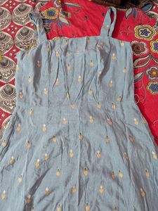 Light Blue Printed Ethnic Gown