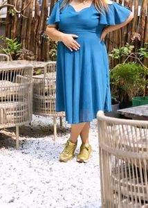 teal blue dress