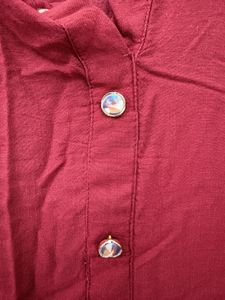 Red Embroidered Kurta