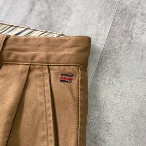 Polham Men's Khaki Pleated Pants