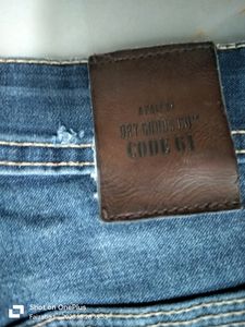 Mens Blue Damage Jeans