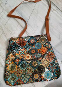 Boho Tile Print Crossbody Bag