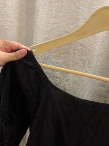 off shoulder black dress