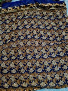 Elegant Navy Floral Saree