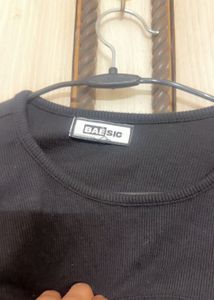 Black Cutout Long Sleeve Top