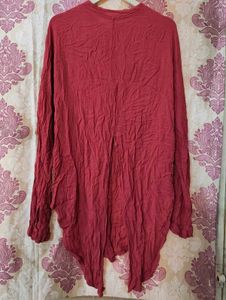 Chic Maroon Crinkle Top