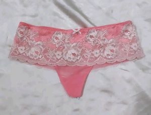 Pink Lace Thong Panty🩷